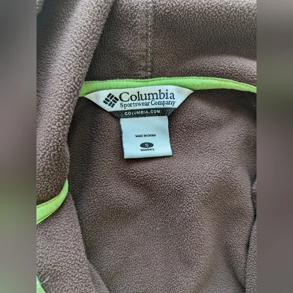 Columbia soft shell hoodie jacket, lined in fleece, lime green S. - Picture 8 of 10